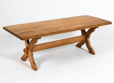 STYLE OF HENNING KJAERNULF DANISH OAK DINING TABLE