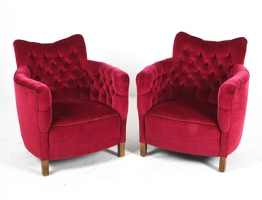 PAIR OF DANISH MOHAIR LOUNGE CHAIRS C. 1960S