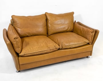 SVEND SKIPPER DANISH LEATHER SOFA C. 1970S