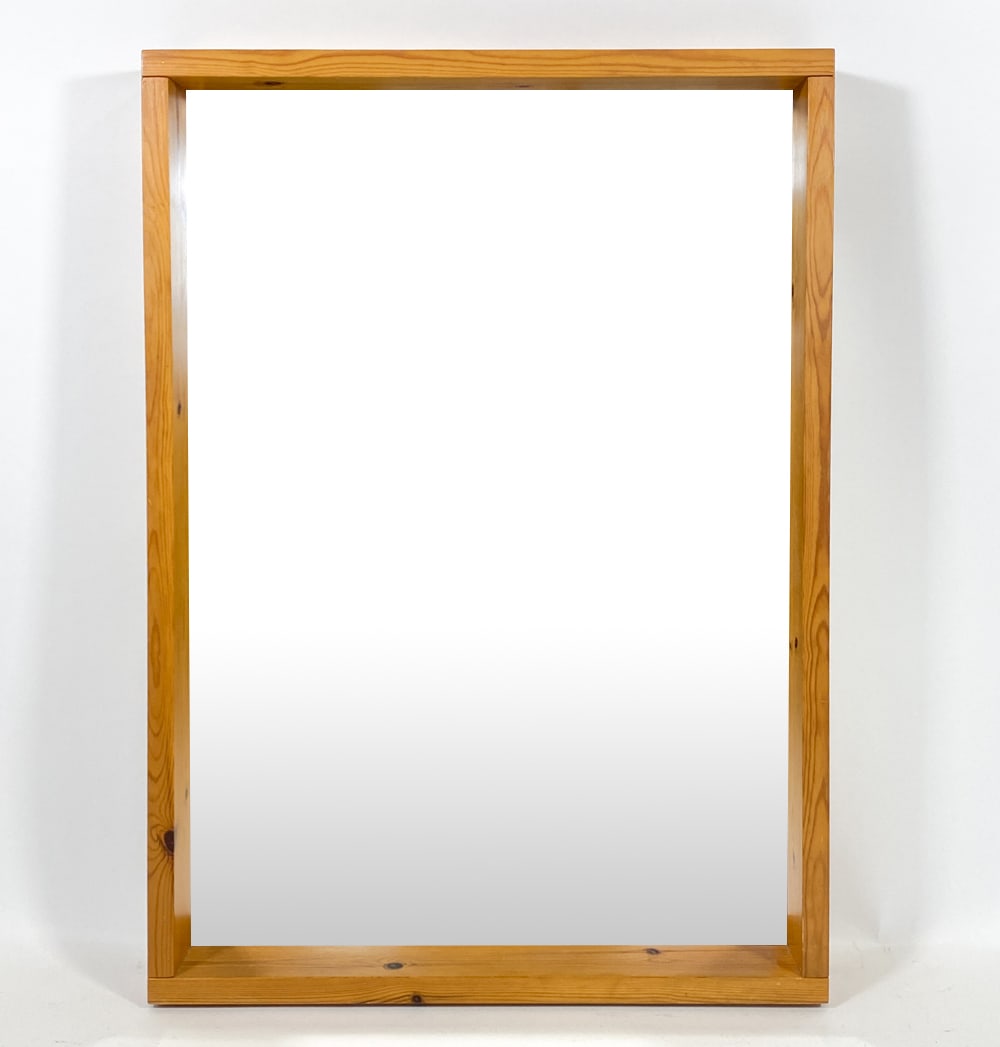 DANISH PINE DOVETAILED WALL MIRROR C. 1970S (1 of 13)