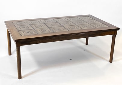 KVALITET OAK & CERAMIC TILE COFFEE TABLE C. 1960S