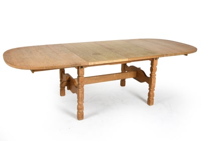 STYLE OF KJAERNULF OAK EXTENDING DINING TABLE