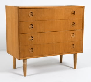 DANISH OAK CHEST OF DRAWERS C. 1970S