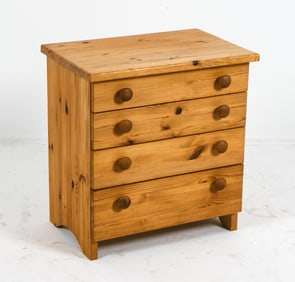 SWEDISH PINE SIDE CHEST OF DRAWERS C. 1970S