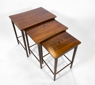 STYLE OF JEPPESENS DANISH MAHOGANY NESTING TABLES