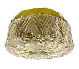 DANISH TEXTURED GLASS CEILING LIGHT C. 1960S