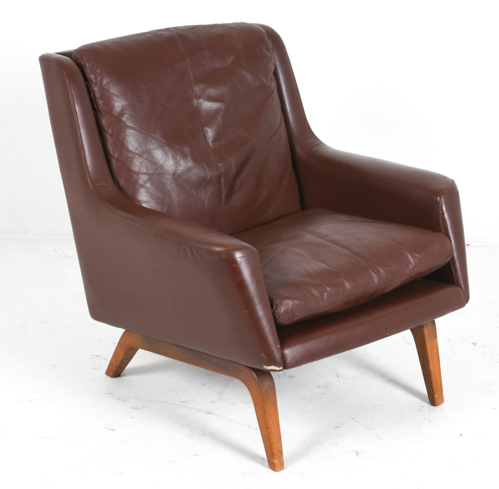 RUD THYGESEN STYLE LEATHER & OAK LOUNGE CHAIR (1 of 10)
