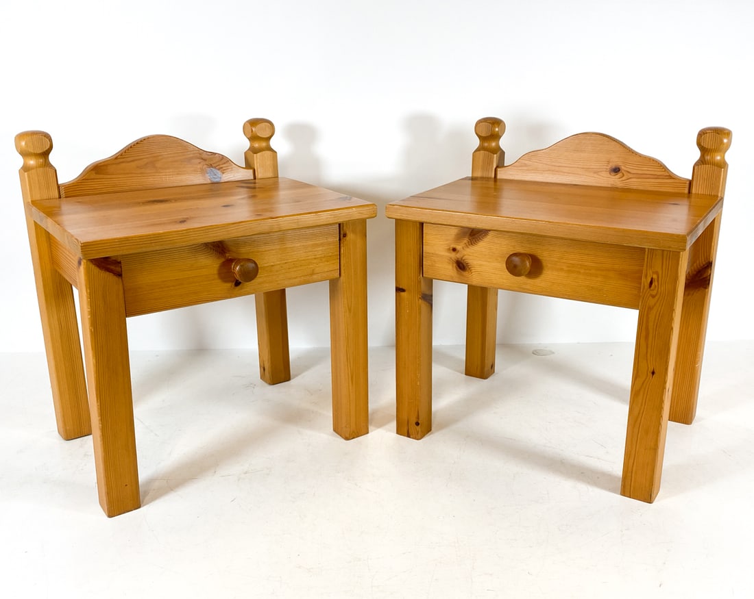 PAIR OF SWEDISH PINE NIGHTSTANDS C. 1960S (1 of 11)