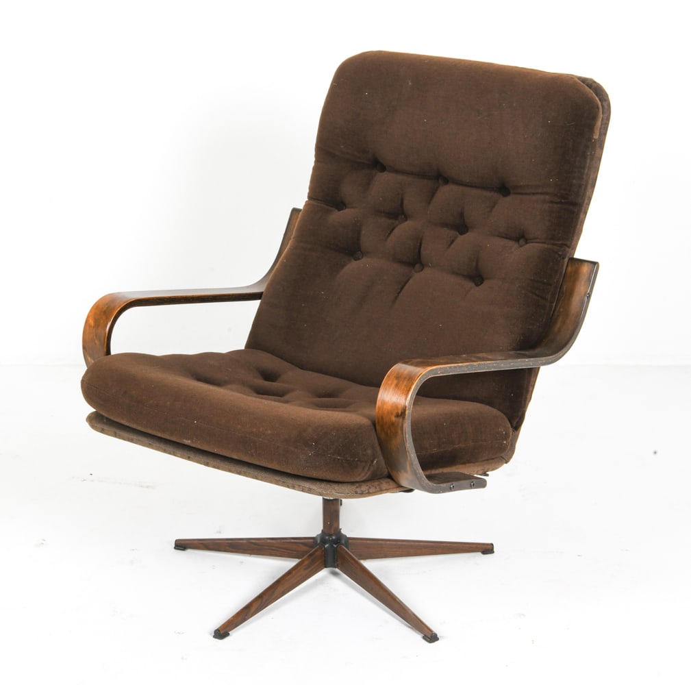 STYLE OF WESTNOFA BEECH SWIVEL CHAIR C. 1960S (1 of 17)