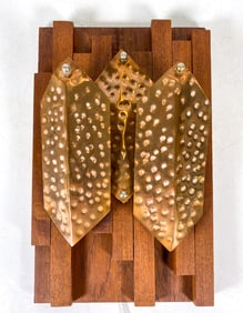 DANISH TEAK & COPPER WALL SCONCE C. 1960S