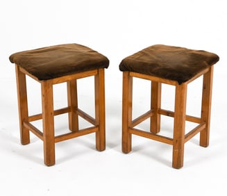 PAIR OF SWEDISH PINE STOOLS C. 1960S