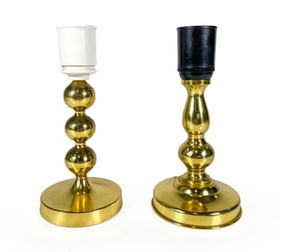 (2) DANISH BRASS TABLE LAMPS C. 1970S