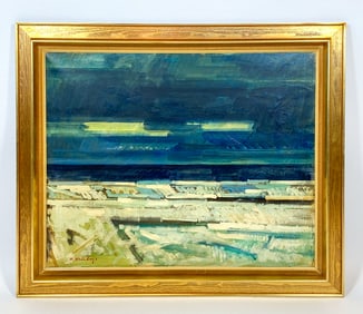 DANISH ABSTRACT SEASCAPE O/C C. 1960S