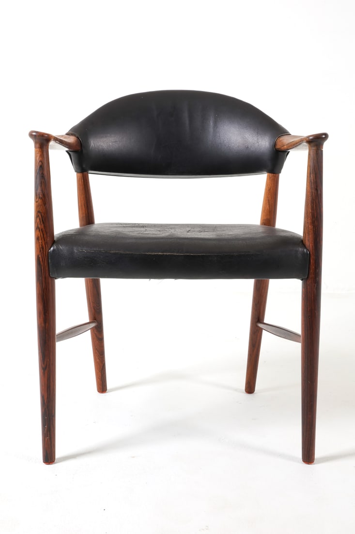 KURT OLSEN MOD. 223 ROSEWOOD & LEATHER ARMCHAIR (1 of 14)