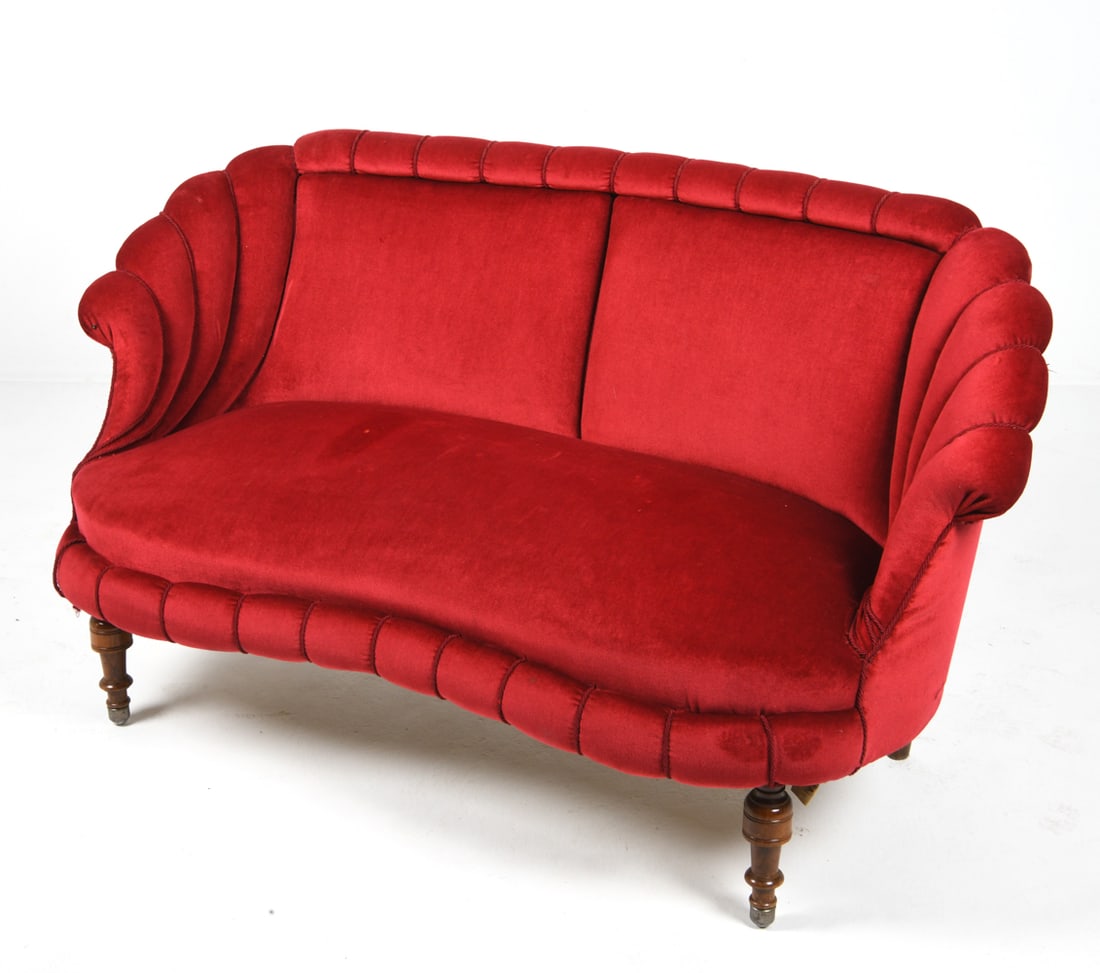 SWEDISH VELVET LOVESEAT SOFA (1 of 13)