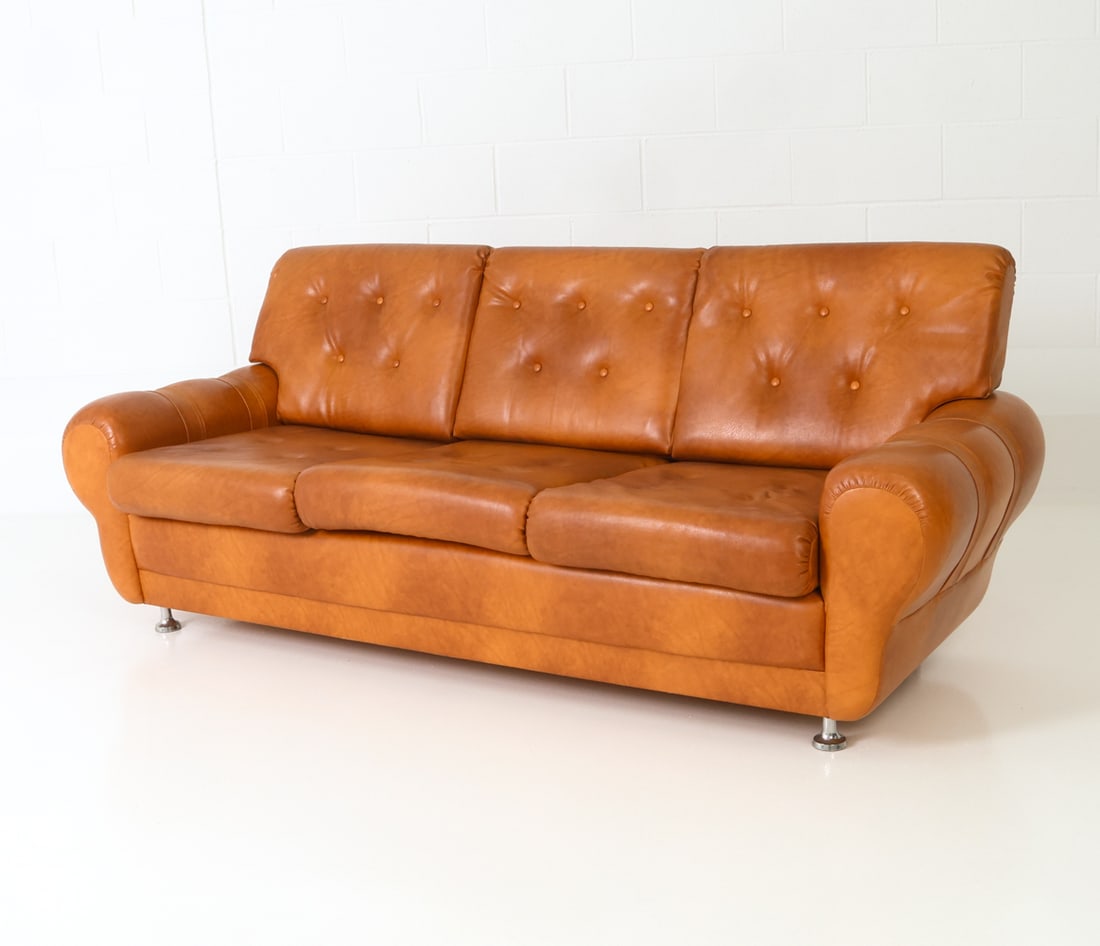 STYLE OF SKIPPER DANISH LEATHER SOFA C. 1970S (1 of 17)