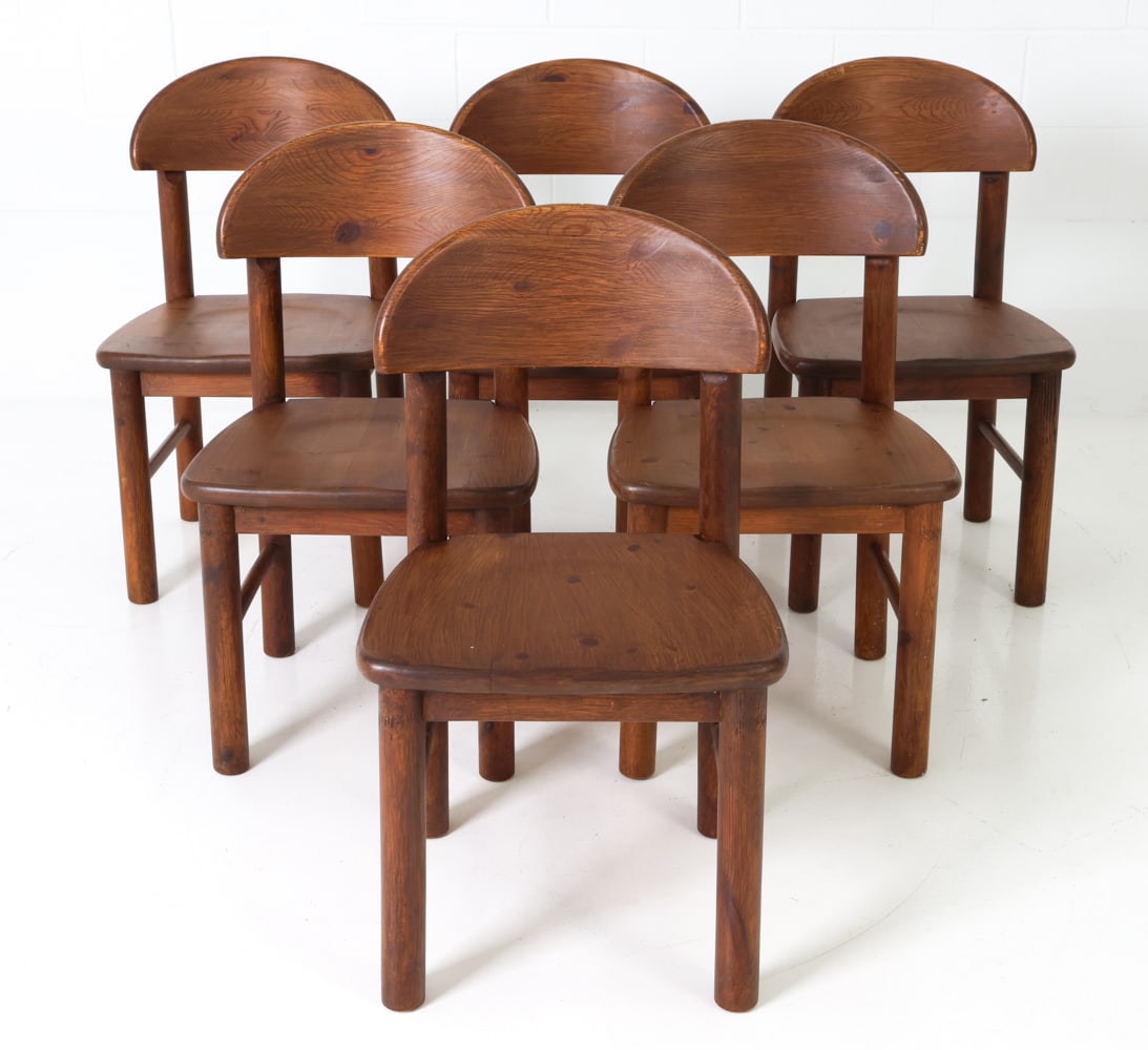 (6) RAINER DAUMILLER PINE DINING CHAIRS C. 1970S (1 of 18)
