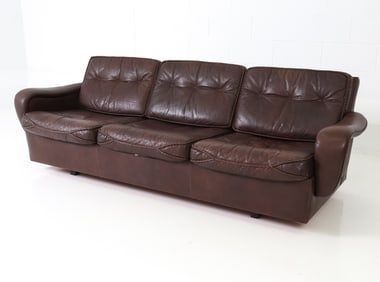 MADSEN & SCHUBELL DANISH LEATHER SOFA C. 1960S