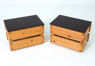 PAIR OF WK MOBEL STYLE PINE SIDE TABLES C.1960S