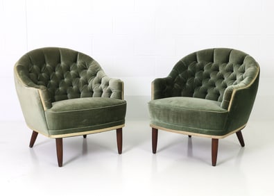 PAIR OF DANISH MOHAIR LOUNGE CHAIRS C. 1940S