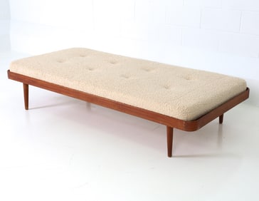 ATTR. HORSNAES DANISH TEAK & SHEARLING DAYBED
