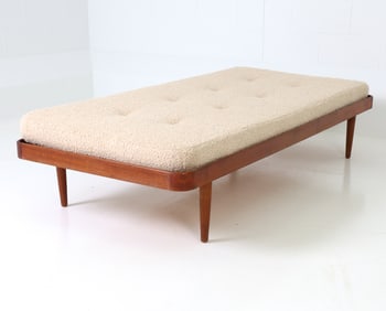 ATTR. HORSNAES DANISH TEAK & SHEARLING DAYBED