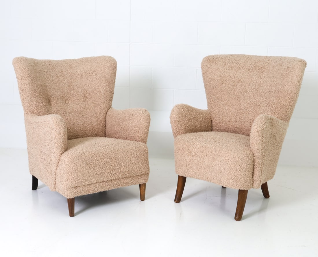 (2) FRITZ HANSEN STYLE HIGH BACK LOUNGE CHAIRS (1 of 18)