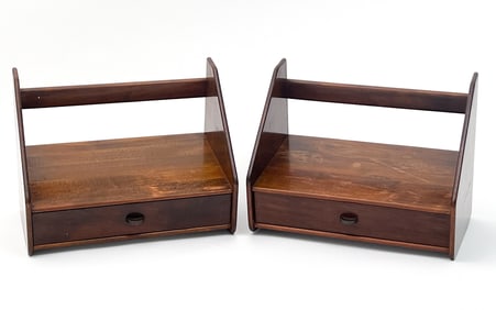 PAIR OF SWEDISH BEECH FLOATING SHELVES C. 1960S