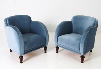 PAIR OF DANISH MOHAIR LOUNGE CHAIRS C. 1950S