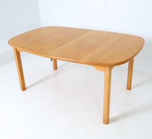 DANISH BEECH EXTENDING DINING TABLE C. 1960S