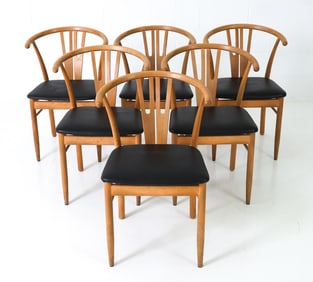 (6) DANISH BEECH DINING CHAIRS