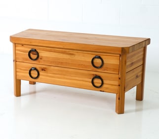 SWEDISH PINE LOW CHEST OF DRAWERS C. 1960S