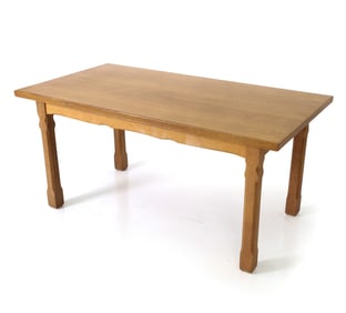 DANISH OAK EXTENDING DINING TABLE C. 1960S