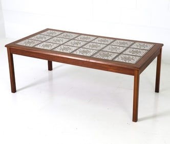 DANISH ROSEWOOD & TILE COFFEE TABLE C. 1960S
