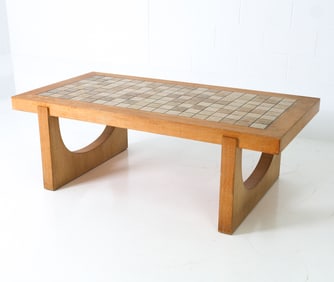DANISH OAK & CERAMIC TILE COFFEE TABLE C. 1970S