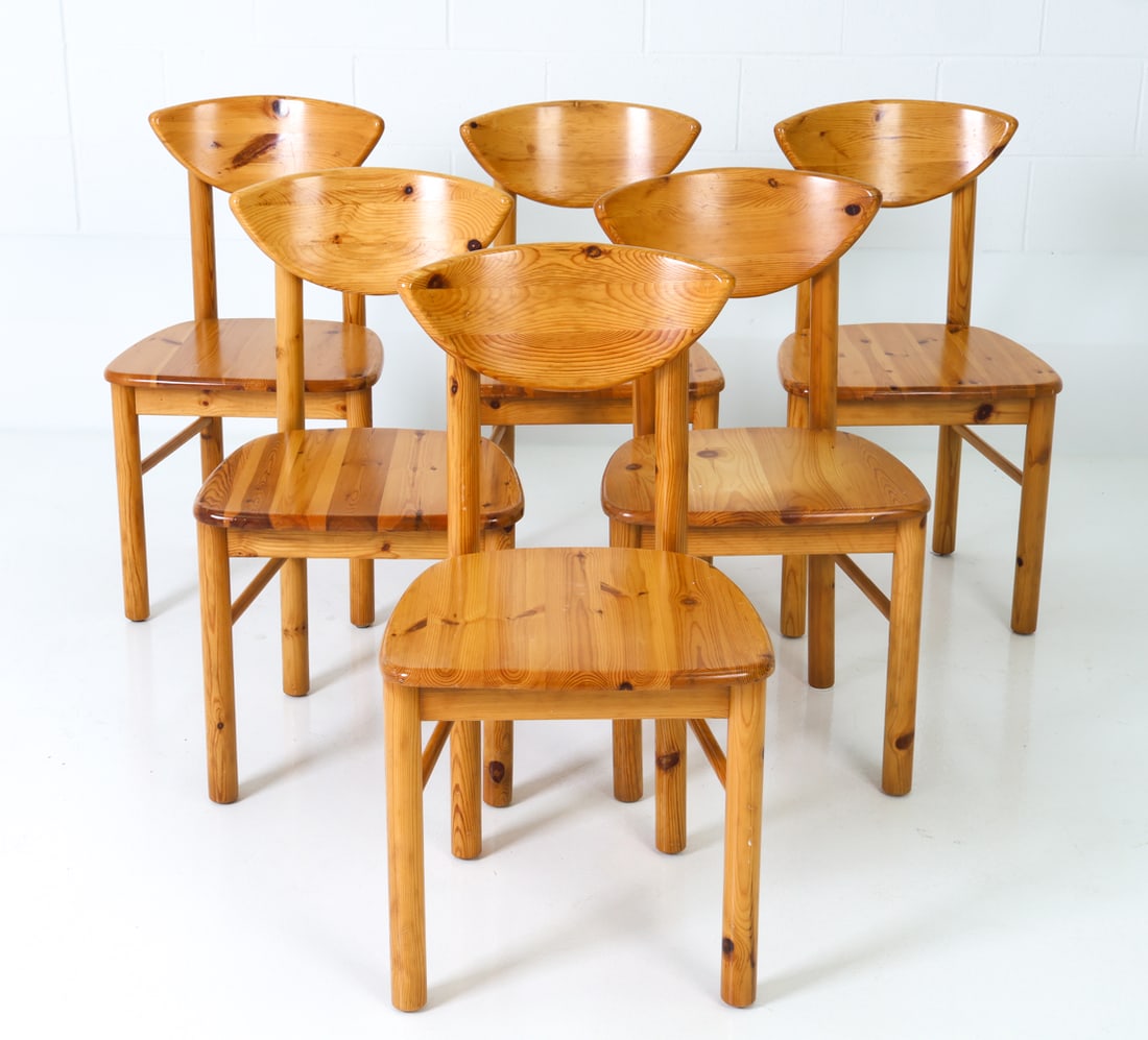 (6) ATTR RAINER DAUMILLER PINE DINING CHAIRS 1970S (1 of 12)