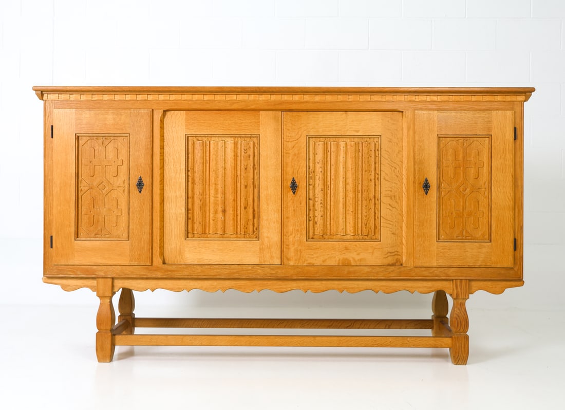 STYLE OF HENNING KJAERNULF OAK SIDEBOARD C. 1960S (1 of 15)