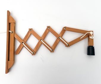 SCANDIVANIAN PINE EXTENDING SCISSOR WALL SCONCE