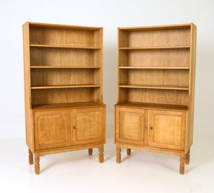 PAIR STYLE OF KJAERNULF OAK BOOKCASES C. 1960S