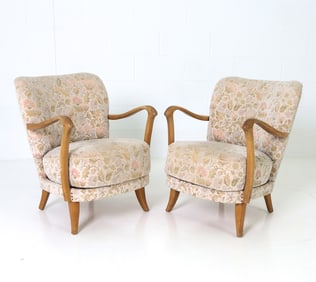 PAIR OF ADOLF WRENGER GERMAN LOUNGE CHAIRS C.1940S