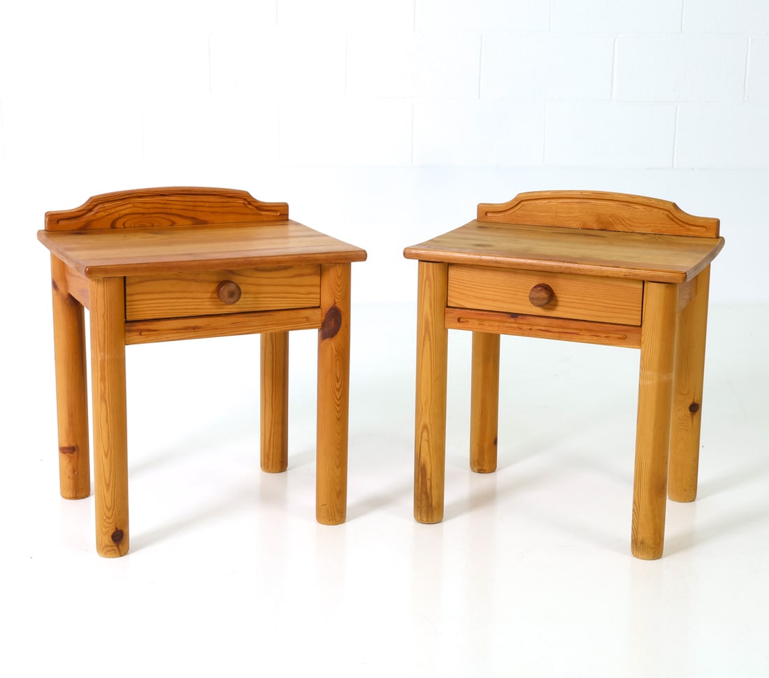 PAIR OF SWEDISH PINE NIGHTSTANDS C. 1960S (1 of 16)