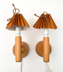 PAIR OF SWEDISH BEECH WALL SCONCES