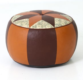 VINTAGE DANISH PATCHWORK OTTOMAN C. 1960S