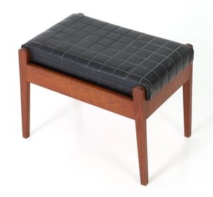 DANISH TEAK & LEATHER STOOL C. 1960S