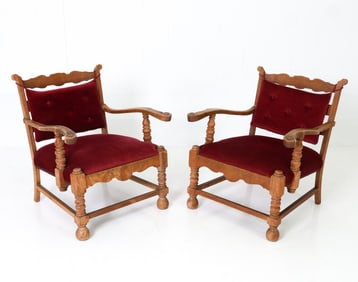 PAIR KJAERNULF STYLE DANISH OAK ARMCHAIRS