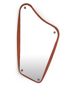 DANISH TEAK ORGANIC FORM MIRROR C. 1960S