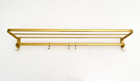 SCANDINAVIAN GOLD TONE ALUMINUM COAT RACK