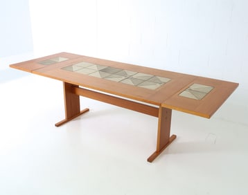 POUL POULSEN DANISH TEAK EXTENDING DINING TABLE