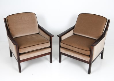 PAIR OF HANS OLSEN STYLE DANISH ARMCHAIRS C. 1960S