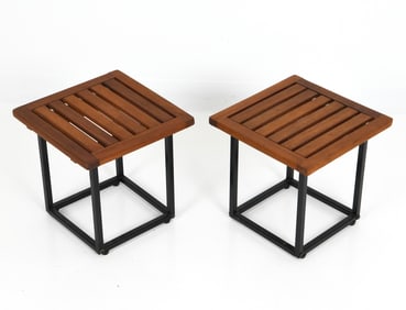 PAIR OF VINTAGE DANISH TEAK SIDE TABLES